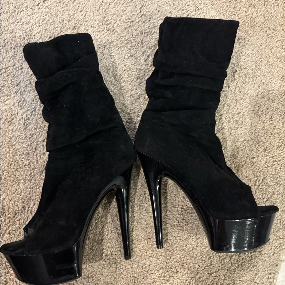 Elegant Black High Heel Boots